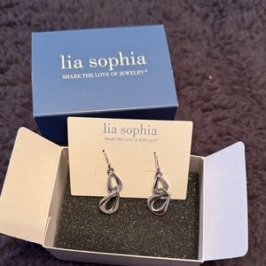 Lia Sophia Twisted Silver Earrings